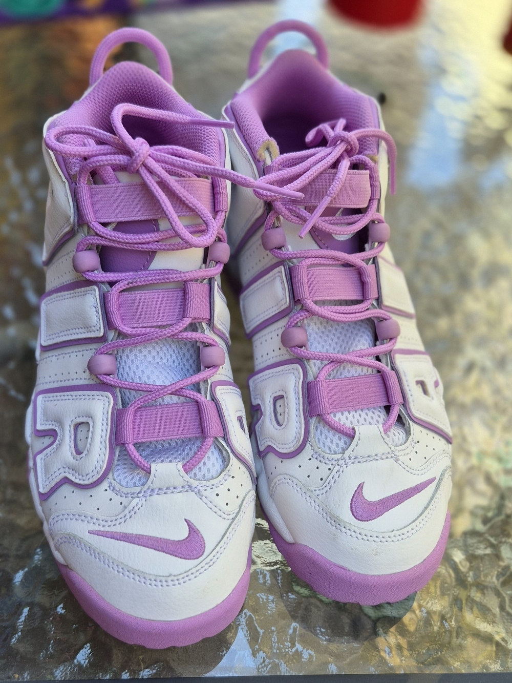 Nike Kids' White and Pink AIR Basketball Shoes - Picture 2 of 13